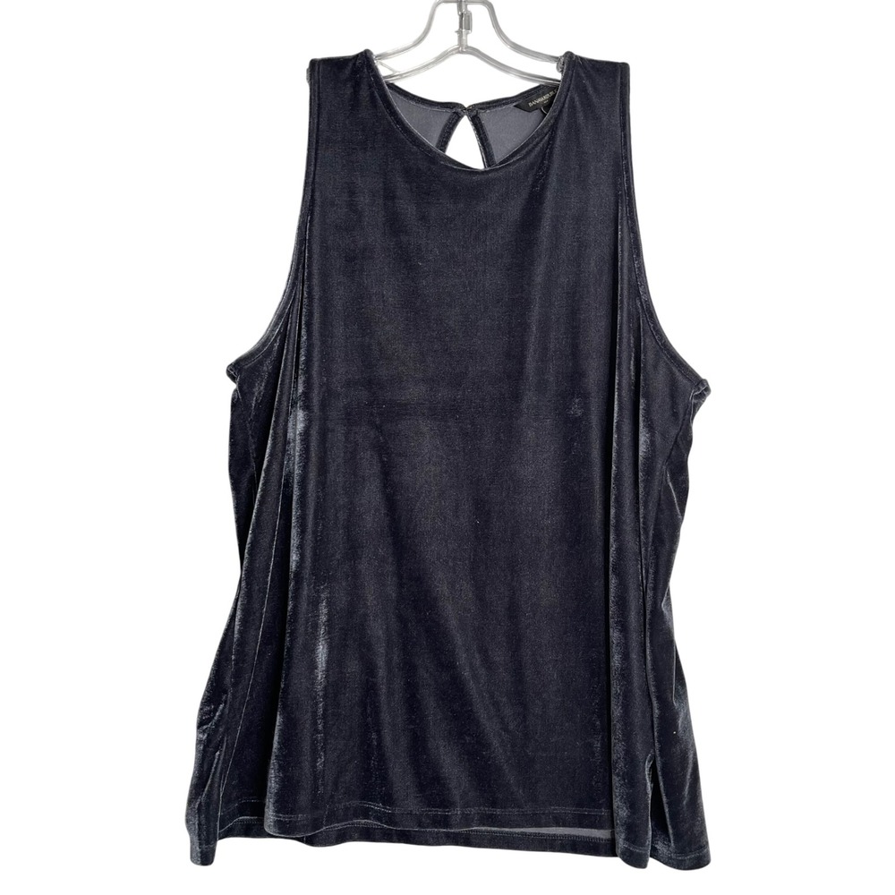 Banana Republic Factory‎ Top Womens L Black Velour Sleeveless Shell Holiday